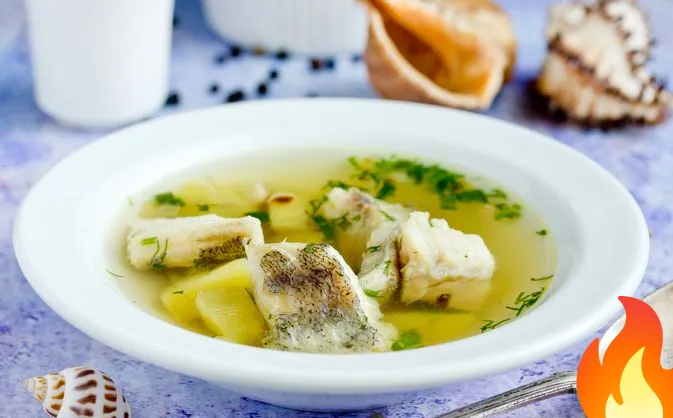 Постер Рыбный суп из минтая с картофелем