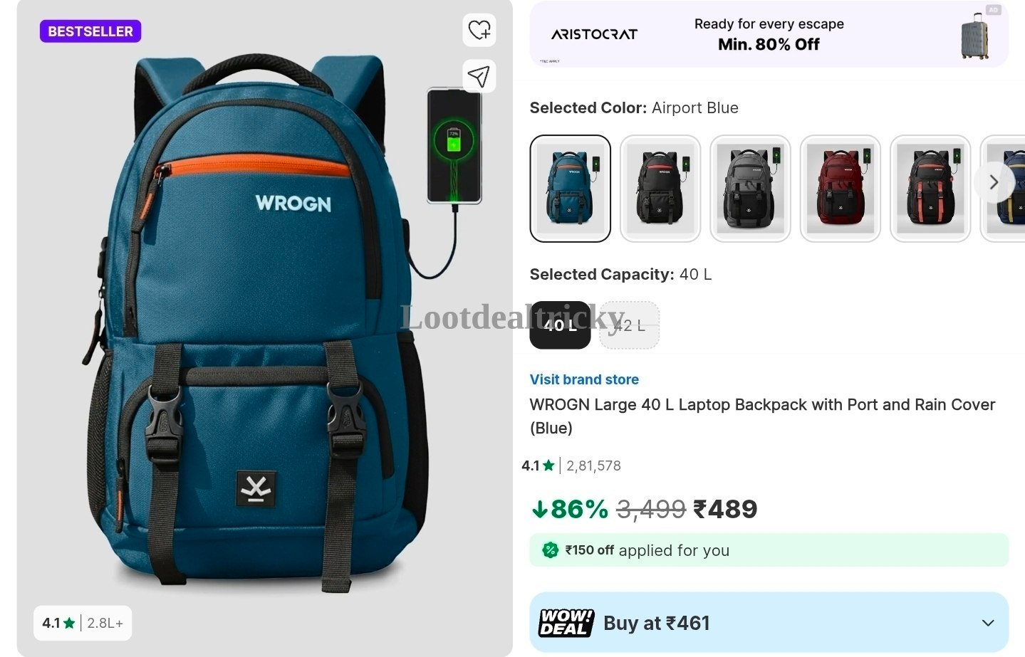 Wrogn Laptop Bag – Just ₹489 | Loot Deal Wrogn Laptop Bag – Just ₹489 | Loot Deal