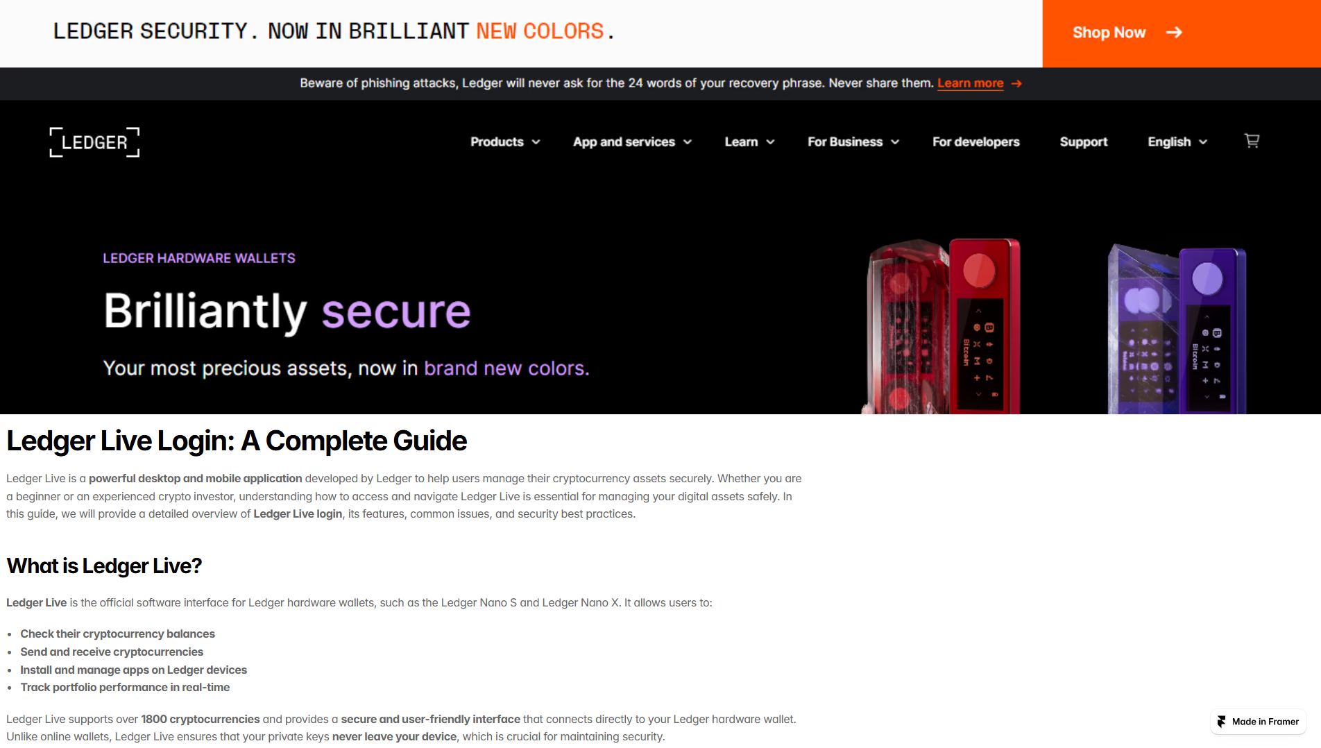 Stored capture of ledgarliveslog.framer.media