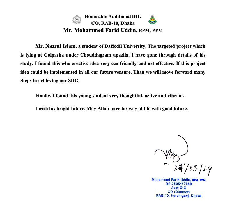 Project evidence for Mr. Mohammed Farid Uddin, BPM, PPM