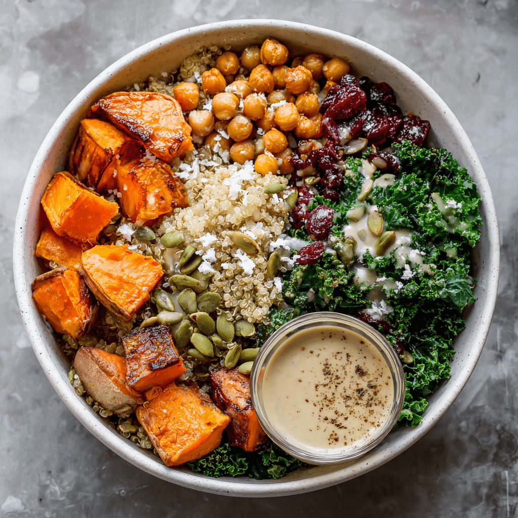 Quinoa Harvest Bowl with Sweet Potato & Kale step photo
