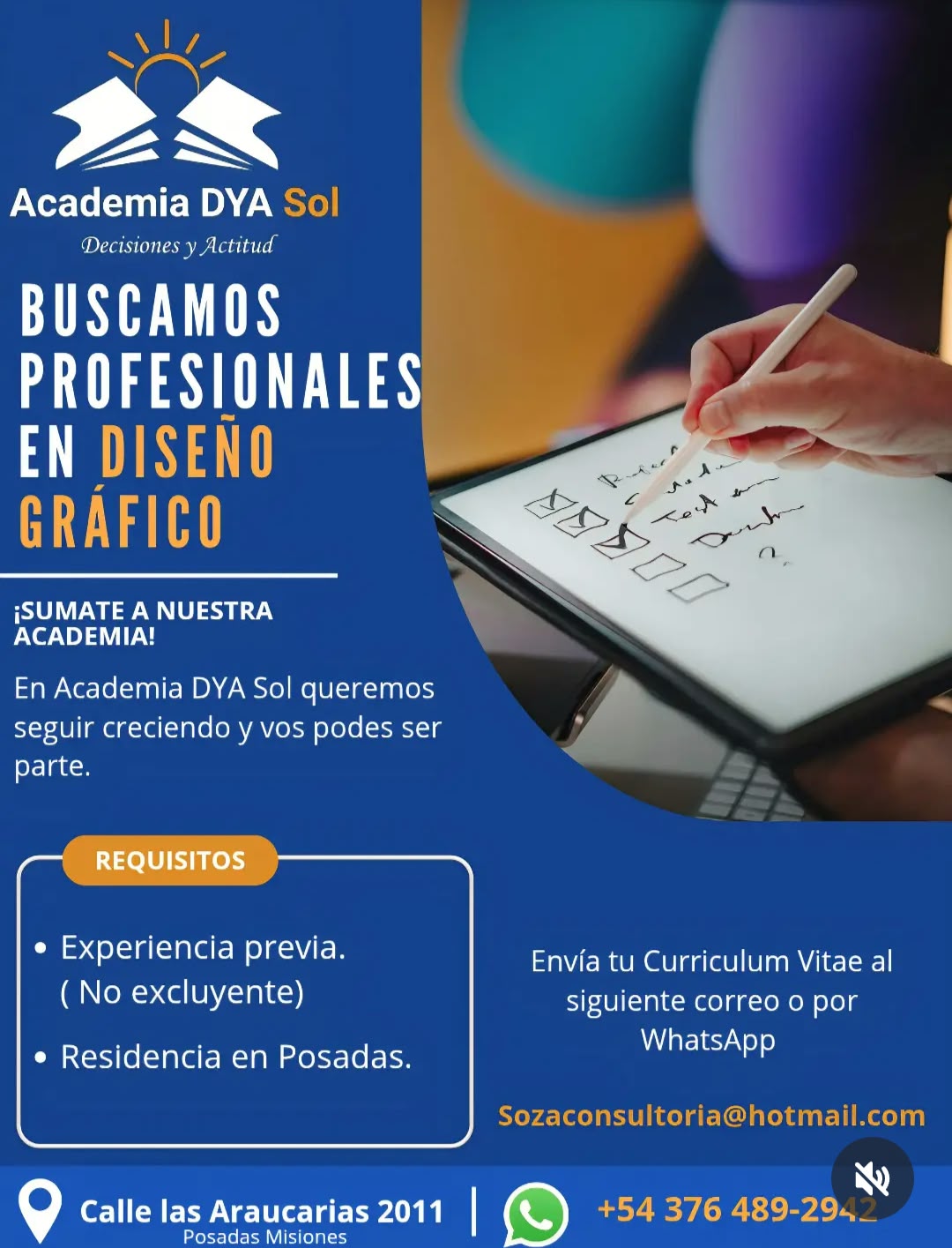 Se busca Profesional de Diseño Gráfico en Posadas