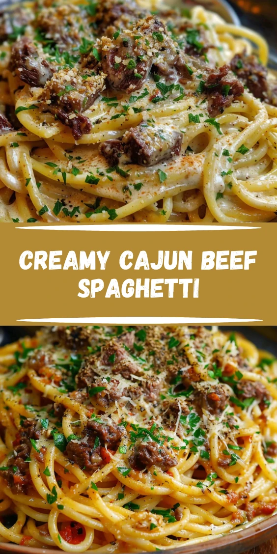 Cajun Beef Spaghetti with Three-Cheese Parmesan Sauce