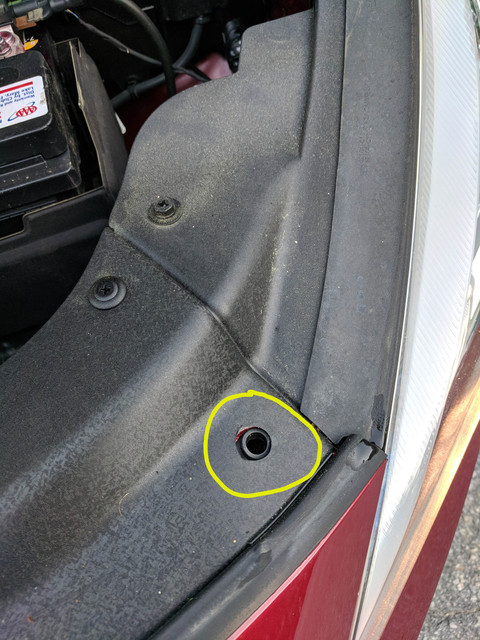 under hood missing screw driver side