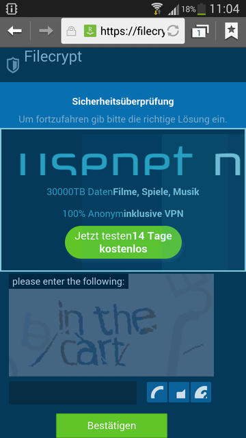 Solvemedia Captcha / Android Stock-Browser (4.3)