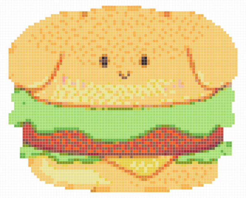 Cute Dog Burger Hybrid Perler Bead Pixel Art – Fas