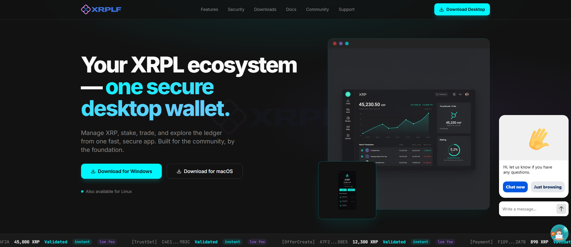 Stored capture of xrpldesktop.app