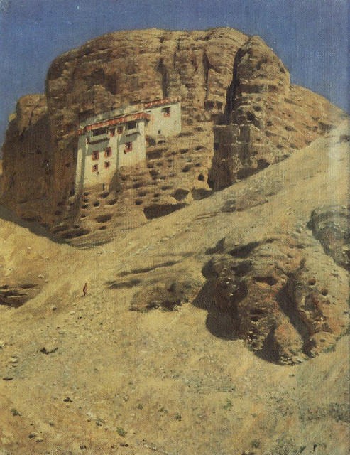 Монастырь в скале Ладакх 1875