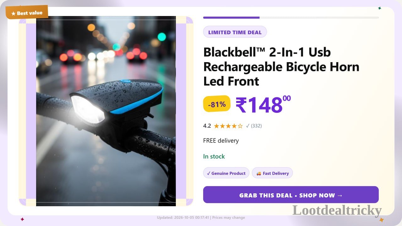   rechargeable Bicycle Horn – Just ₹148 | Huge Savings Offer