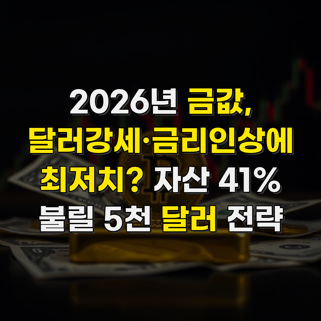 2026년 금값, 달러강세·금리인상에 최저치? 자산 41% 불릴 5천 달러 전략