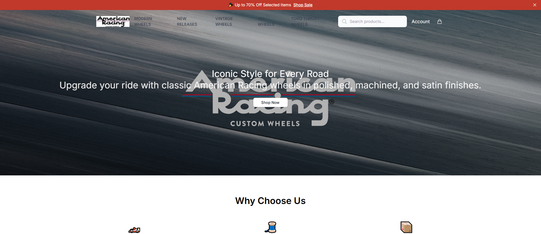 Stored capture of americanracinggear.shop