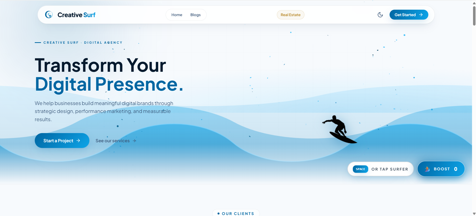 Creative Surf Agency website preview