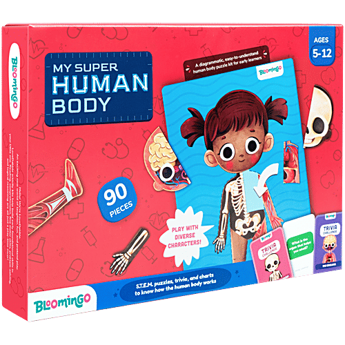 Bb : Bloomingo My Super Human Body Magnetic Puzzle & Trivia Cards, 1 pc