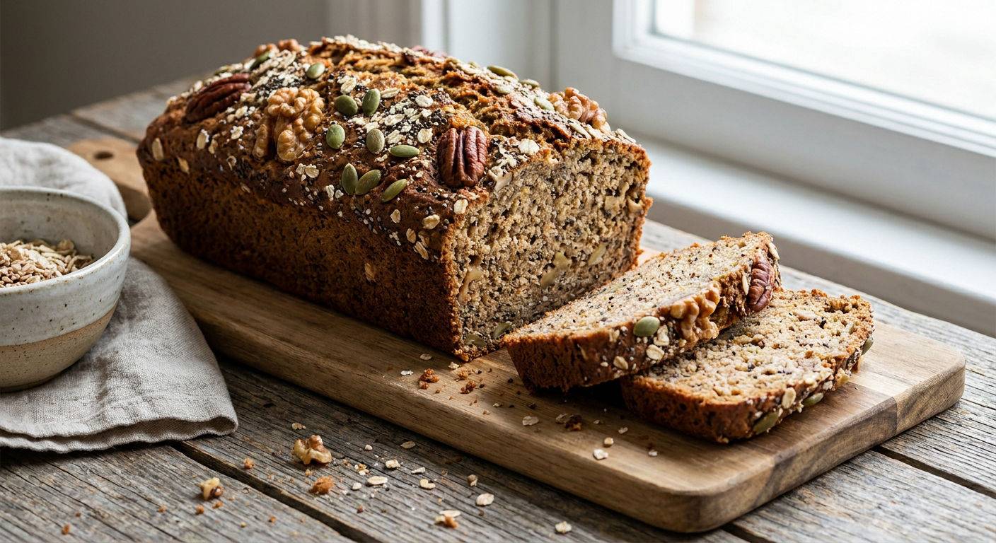 Zdrowy fit chlebek bananowy z orzechami.