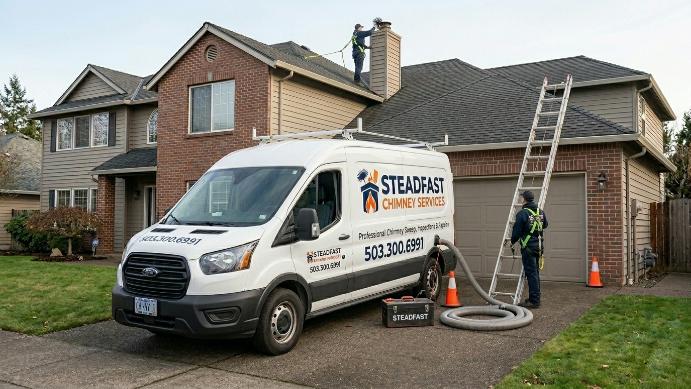 Steadfast Chimney technician at work
