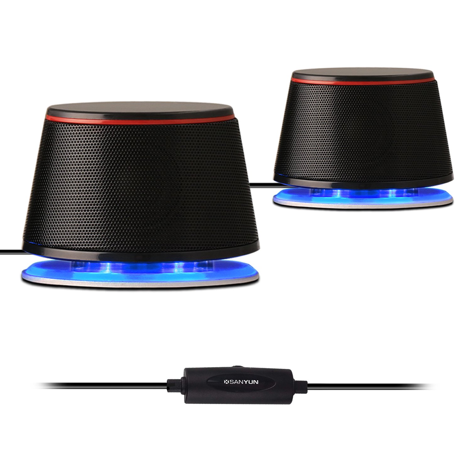 Sanyun SW102 Computer Speakers for Desktop PC Laptop, 2.0 USB Powered