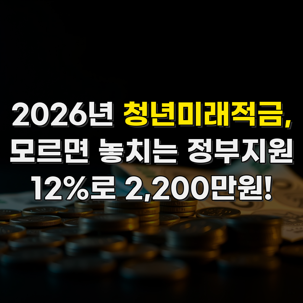 2026년 청년미래적금, 모르면 놓치는 정부지원 12%로 2,200만원!