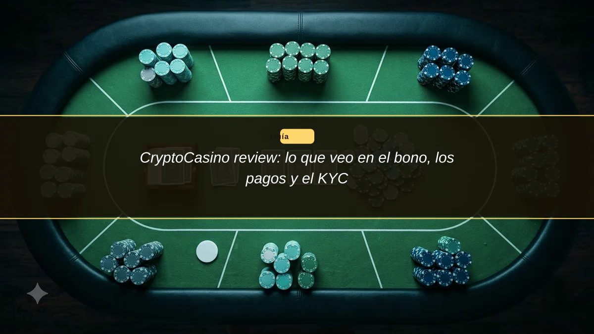 CryptoCasino review: lo que veo en el bono, los pagos y el KYC CryptoCasino review: lo que veo en el bono, los pagos y el KYC