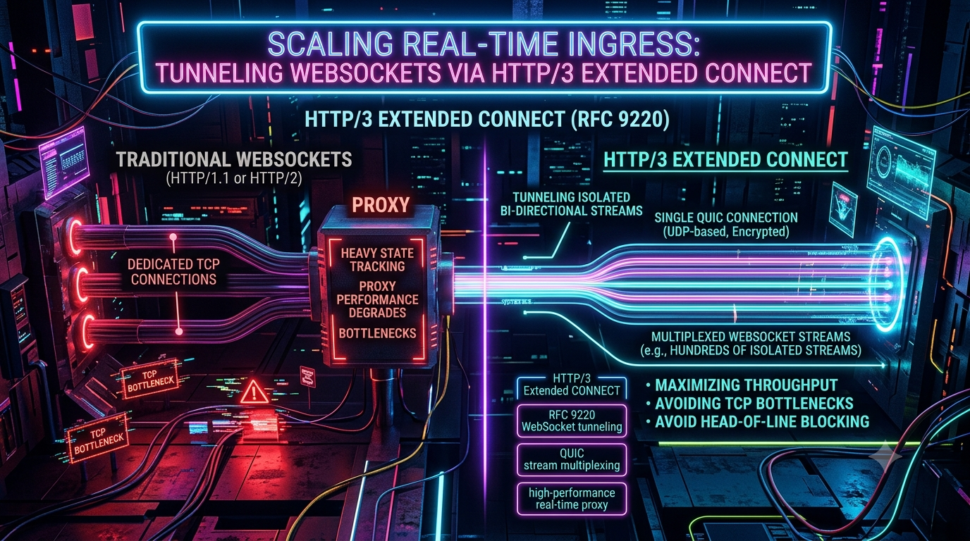 Escalando Ingreso en Tiempo Real: Túnel de WebSockets vía HTTP/3 Extended CONNECT