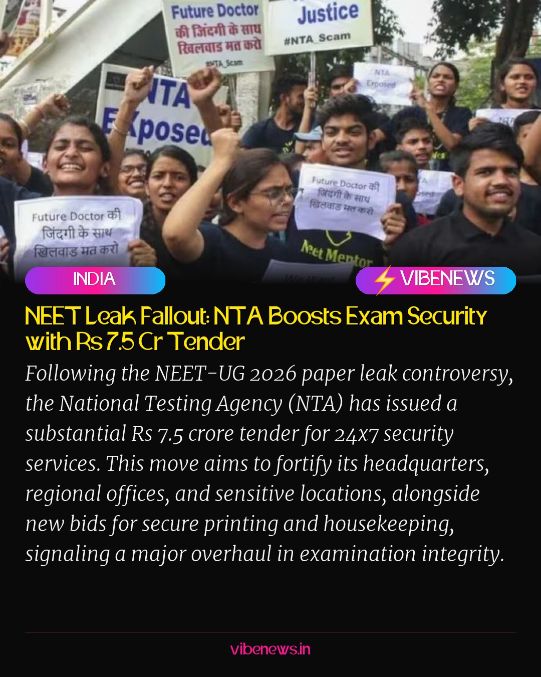 NEET Leak Fallout: NTA Boosts Exam Security with Rs 7.5 Cr Tender