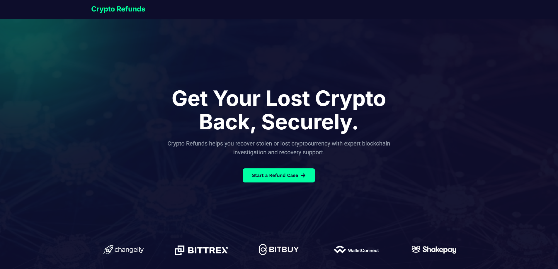 Stored screenshot of crypto-refunds.com
