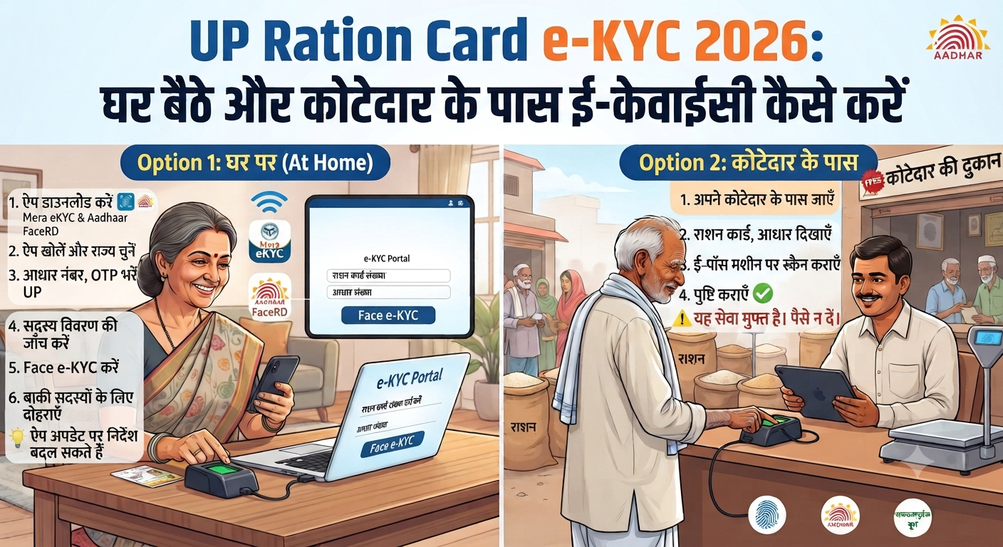 UP Ration Card e-KYC Online Kaise Karein