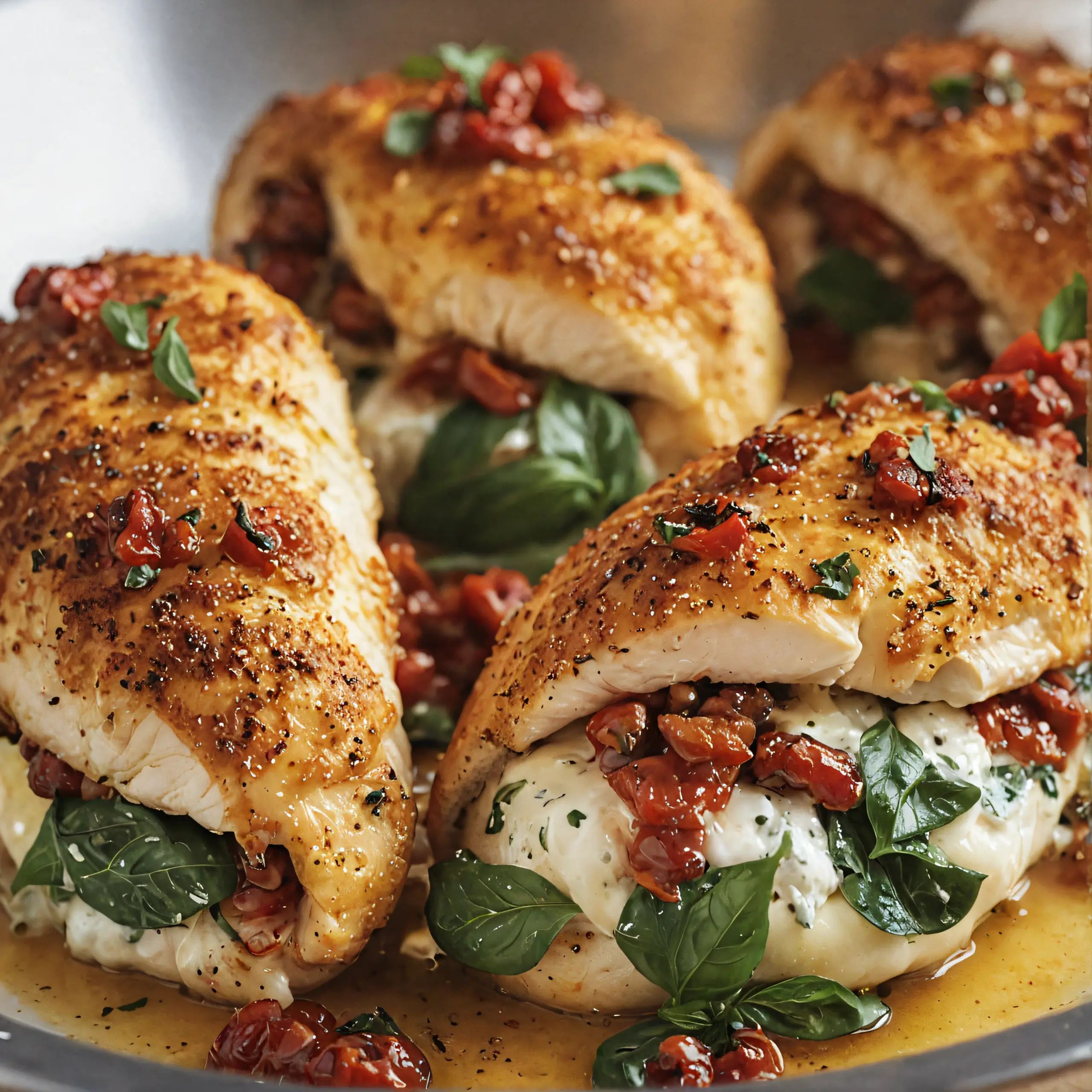 Baked Chicken Stuffed with Brie and Tomatoes