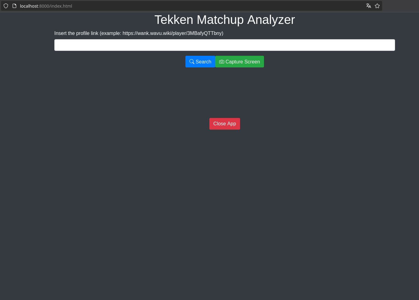 Github gustavo3211 tekkenmatchupanalyzer tekkenmatchupanalyzer