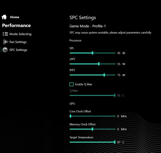 CPU-settings