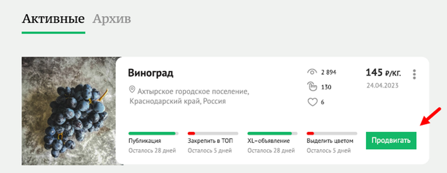ссылка на продвижение