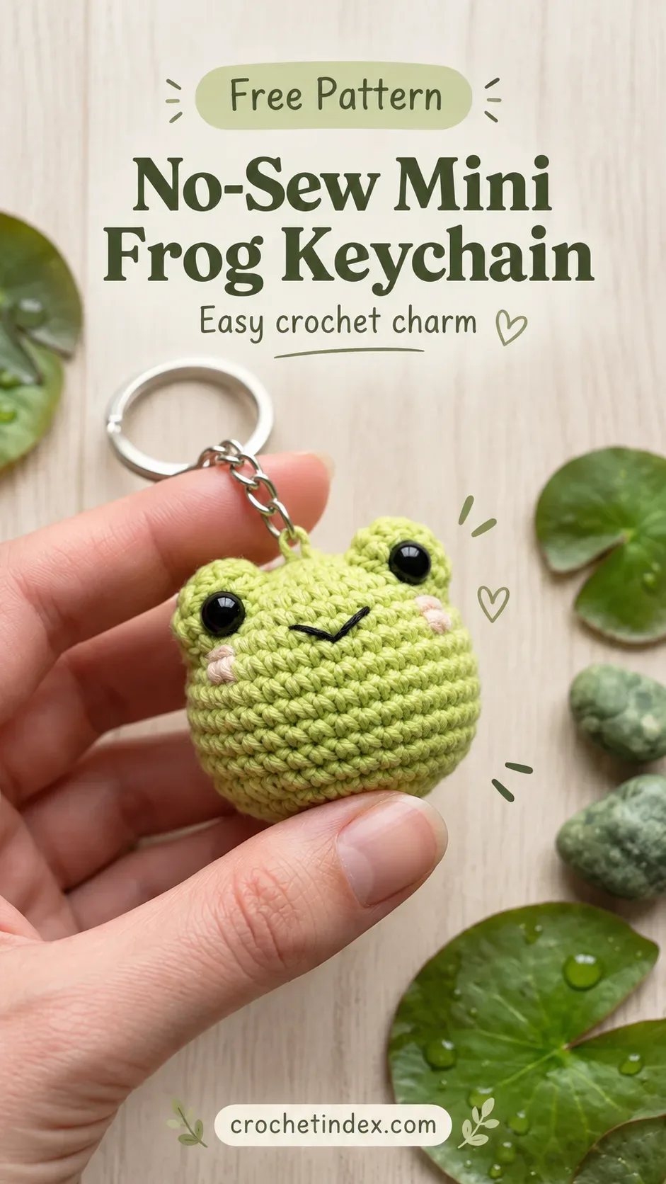 No-Sew Mini Frog Keychain Pinterest pin