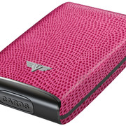 Lizard Fuchsia Credit Card Case Leather Side