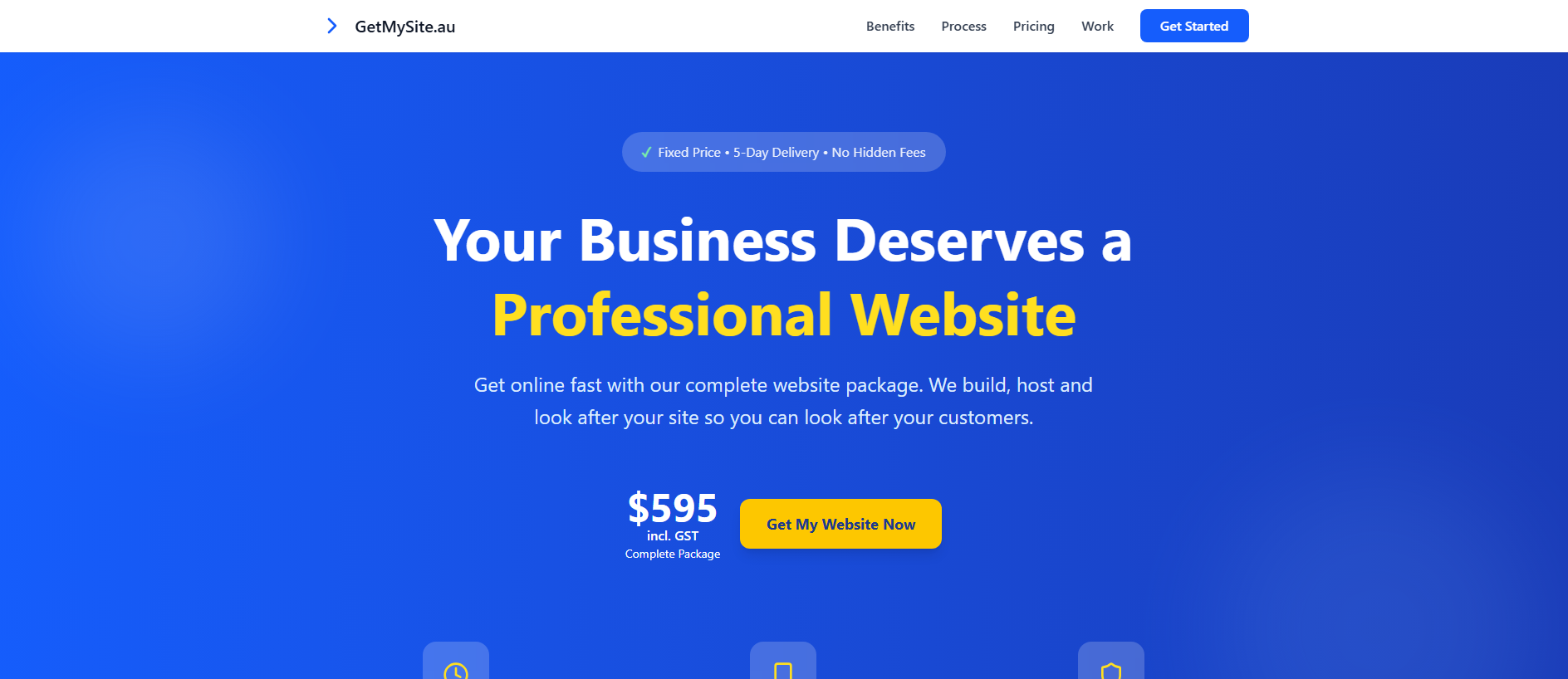 Screenshot of getmysite.pages.dev