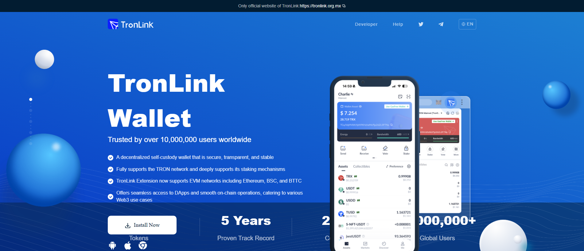 Screenshot of tronlink.org.mx