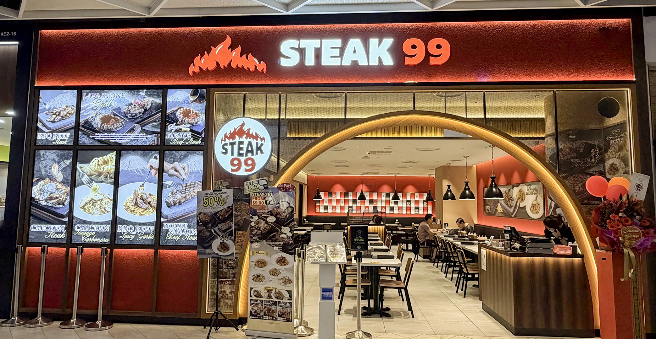Steak 99 storefront signage at PLQ Mall