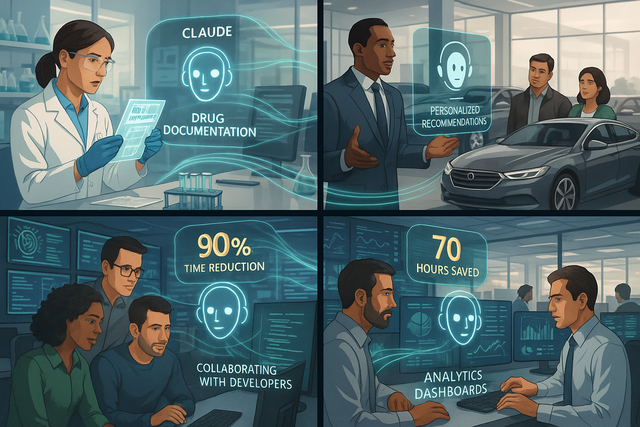 Illustration for the article: Claude's Enterprise Revolution: How AI is Transforming Business Operations