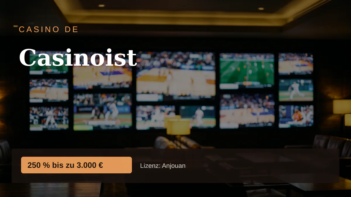 Casinoist — Willkommensbonus 250 % bis zu 3.000 € + 1000 FS, Zahlungen: Visa, Mastercard, Sofort, Jeton, Bitcoin