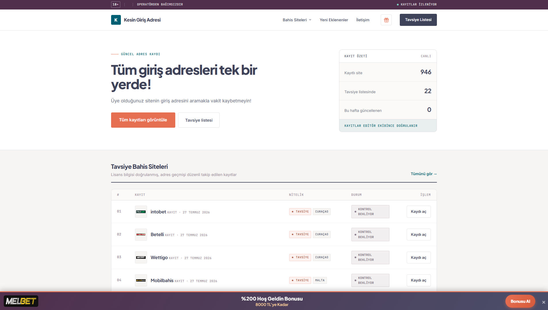 Screenshot of kesingirisadresi.com
