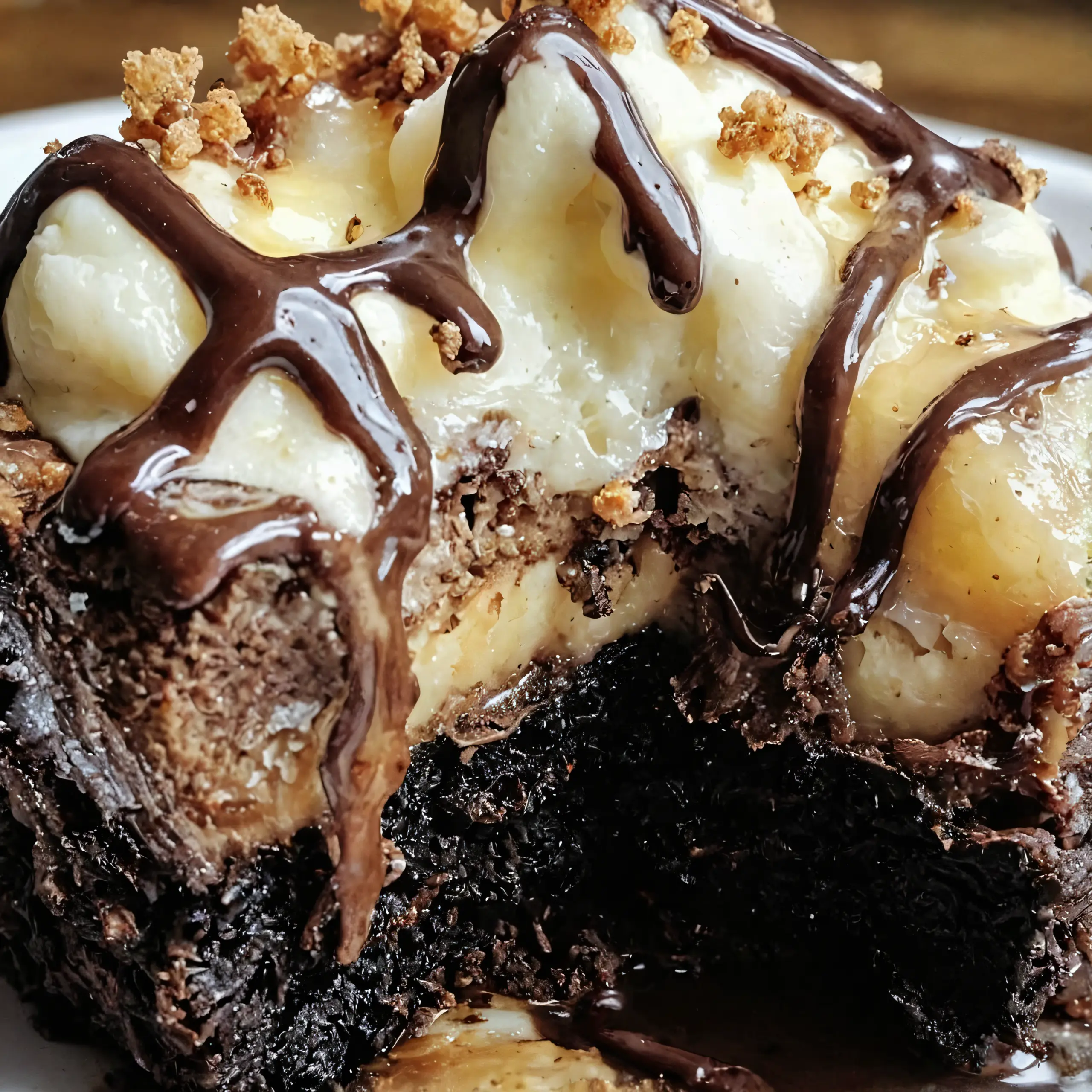 Himmlischer unwiderstehlicher Hot Fudge Sundae Brownie