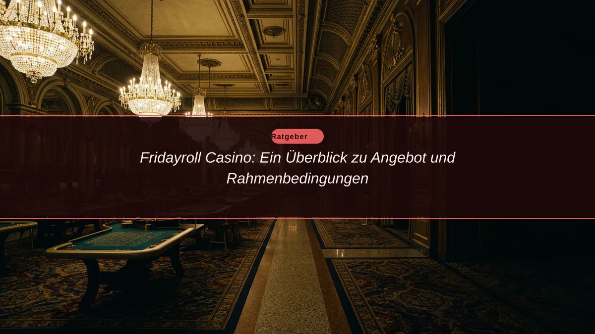 Fridayroll Casino: Ein Überblick zu Angebot und Rahmenbedingungen