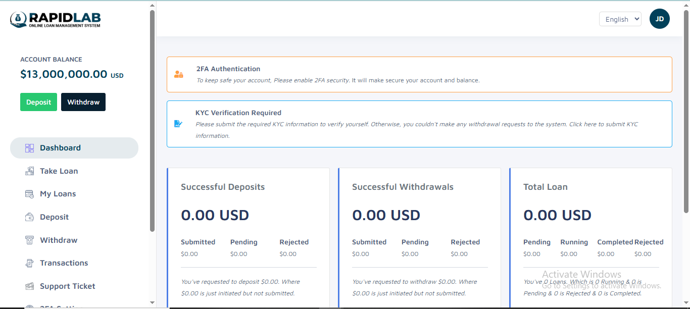 Rapid Loan Website