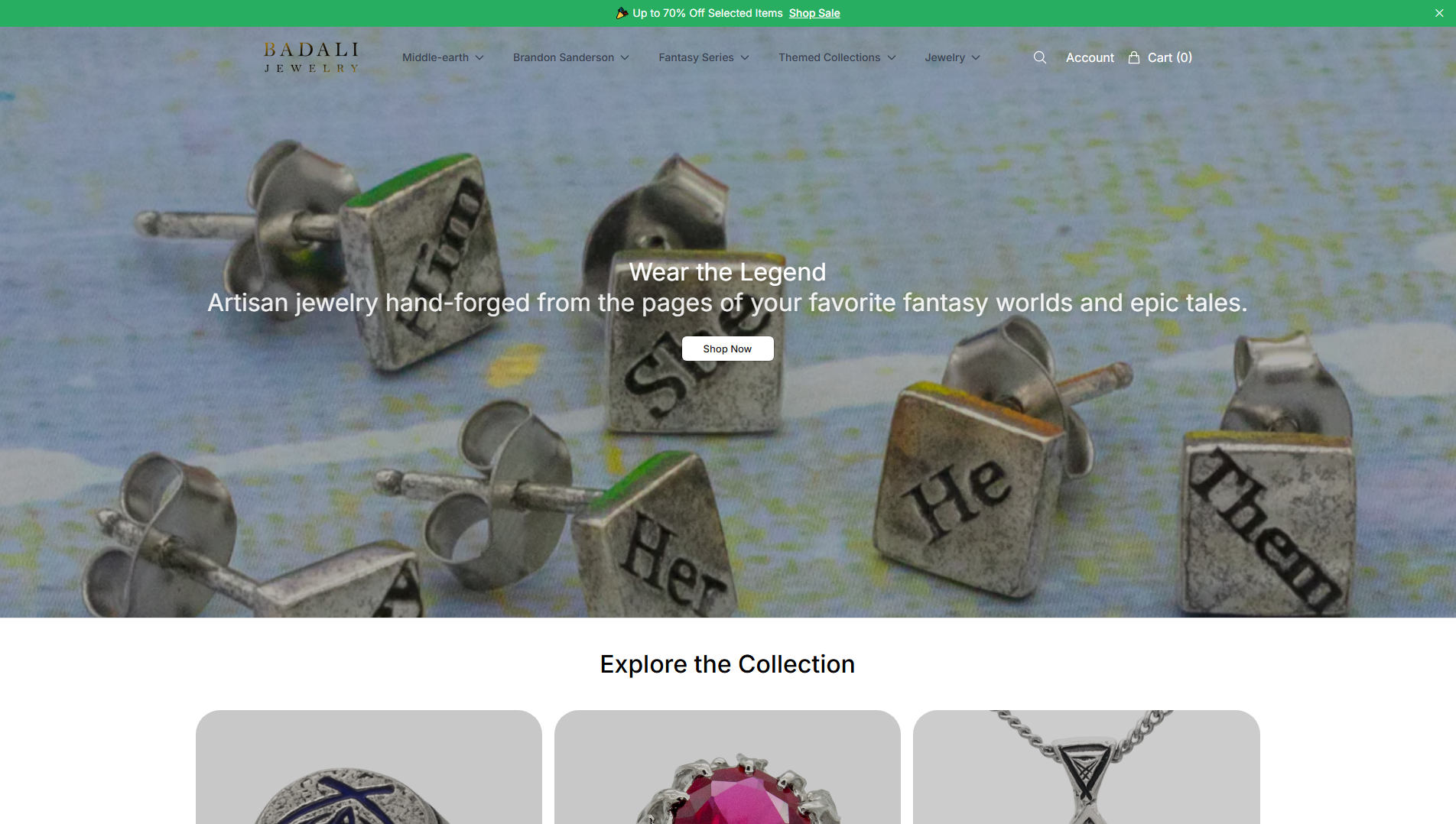 Stored capture of badalijewelrycollection.shop