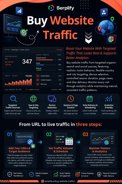 For businesses looking to buy website traffic, the important part is having a clear reason for bringing additional visitors to the site. Serplify can form part of a broader traffic strategy, but the business still needs to know its audience.

Click here for more information: https://serplify.io/buy-website-traffic/

Read Our Blogs:
https://serplifyofficial.wordpress.com
https://serplifyio.weebly.com/
https://serplifyio.medium.com/

More Links:
https://igli.me/serplifyio
https://dzone.com/users/5579236/serplifyio.html
https://sketchfab.com/serplifyio