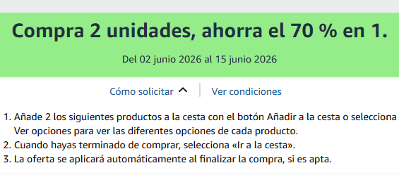 Ahorra el 70% en 1 comprando 2 unidades en una selección de productos para el hogar 🏠