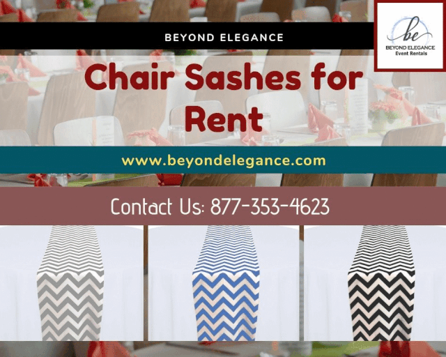 Take a bow! Tie a chair sash into a bow, swag, or rosette to accent your event chairs. It couldn't be more gorgeous for your wedding day decor.