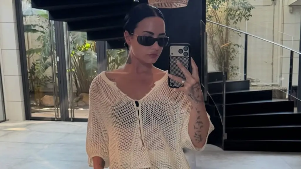 Demi Lovato Dazzles in Sheer Ensemble at Rosalía Concert