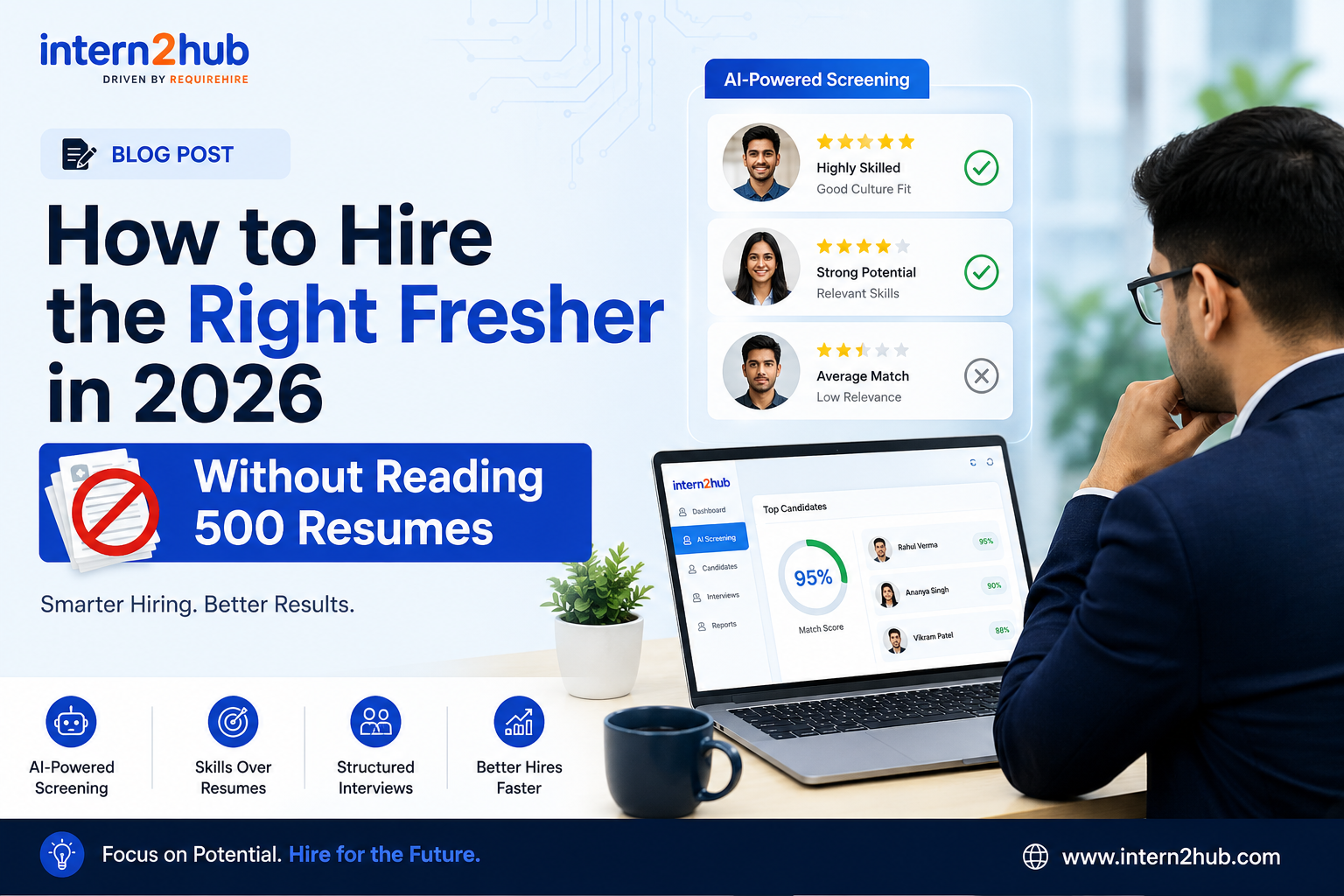 How to hire the right fresher in 2026 without reading 500 resumes using AI-powered screening