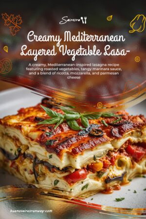 Creamy Mediterranean Layered Vegetable Lasagna Recipe