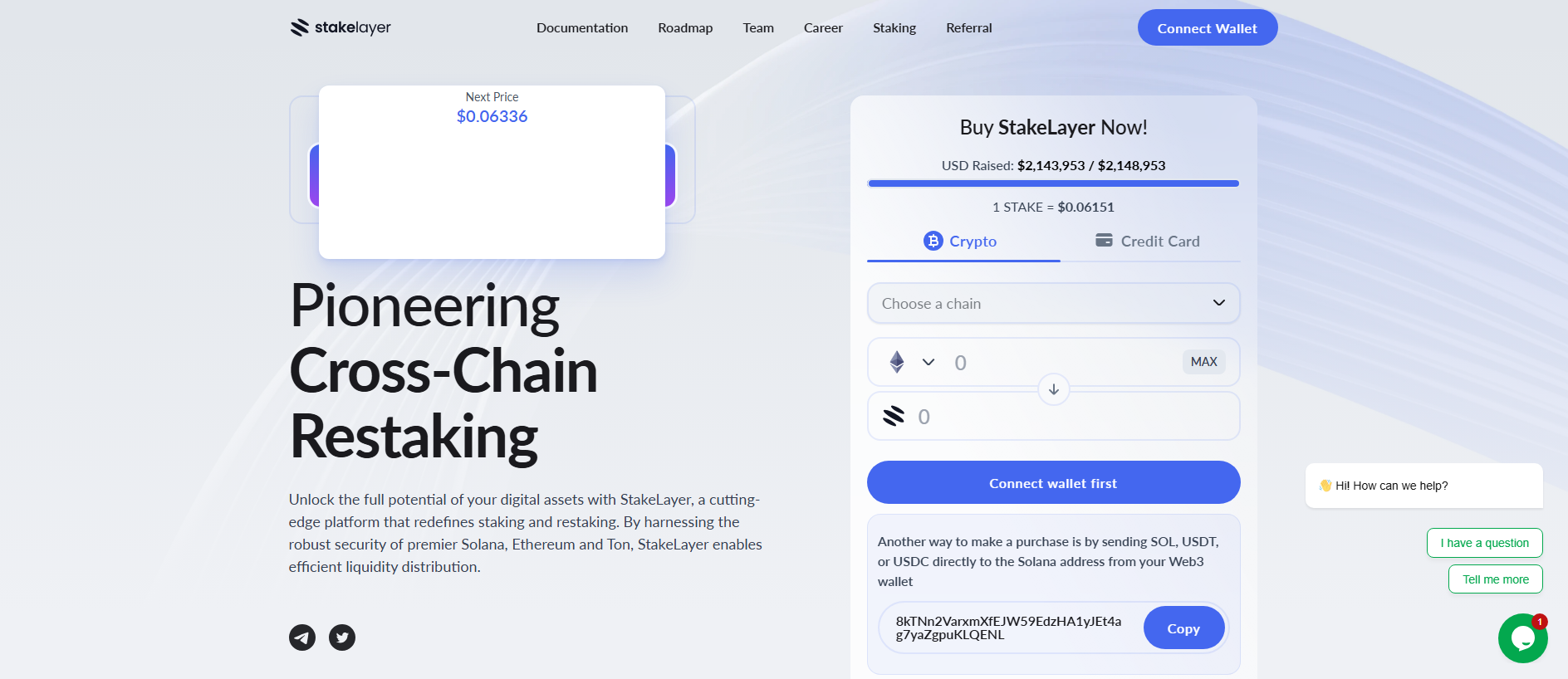 Screenshot of stakelayer-dashboard.pages.dev