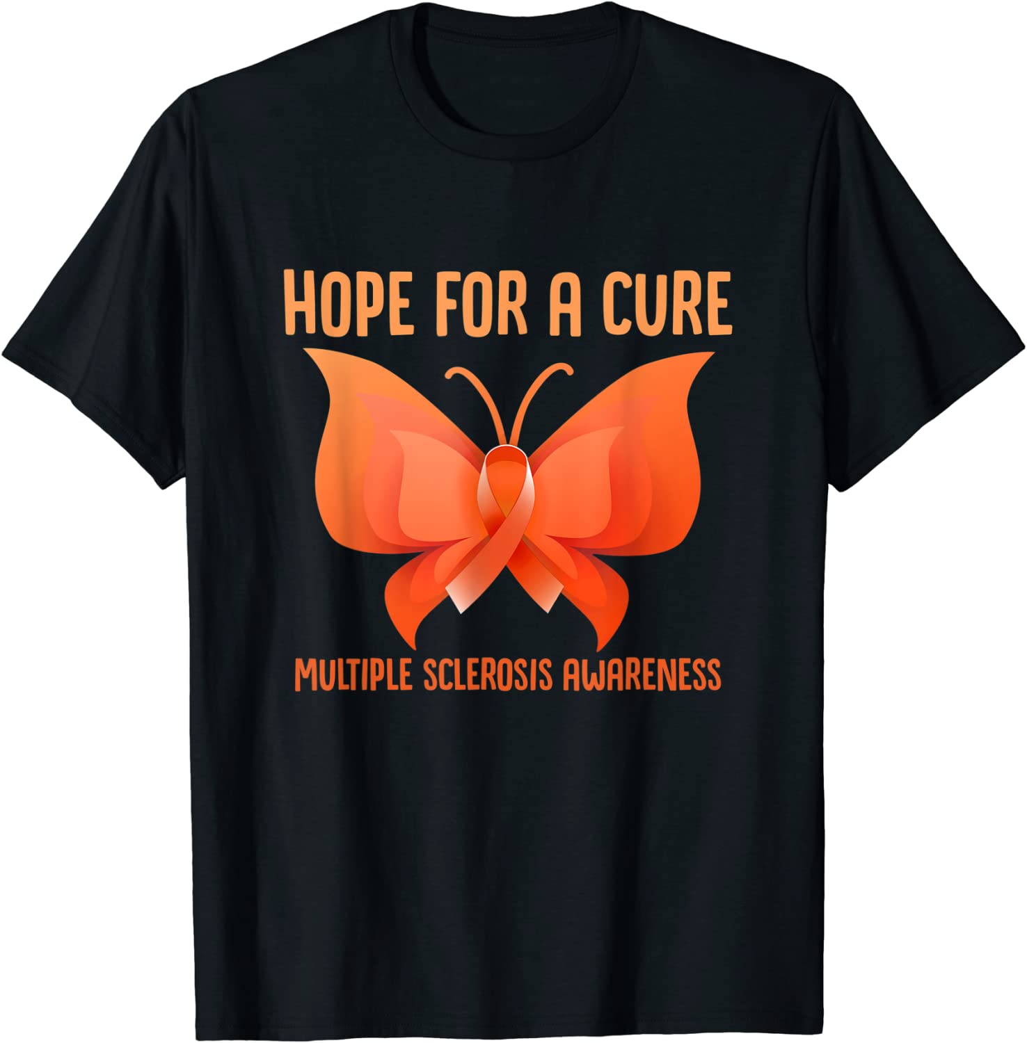 Hope For A Cure Ms Multiple Sclerosis Butterfly Unisex T-Shirt